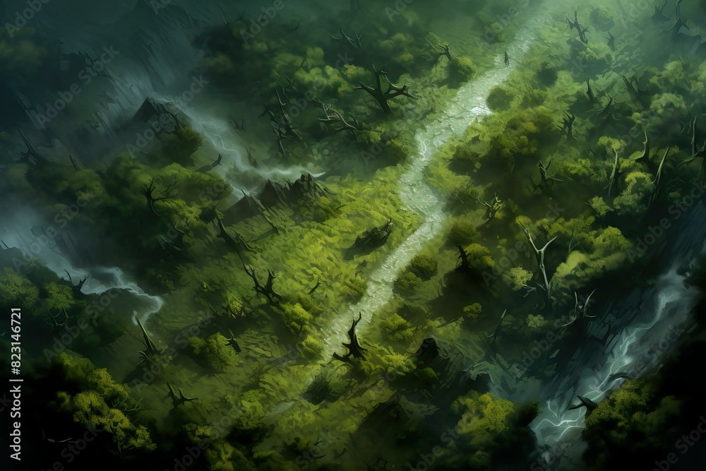 DnD Battlemap Forest: A dense and lush woodland. DnD Battlemap Forest: A dense and lush woodland.
