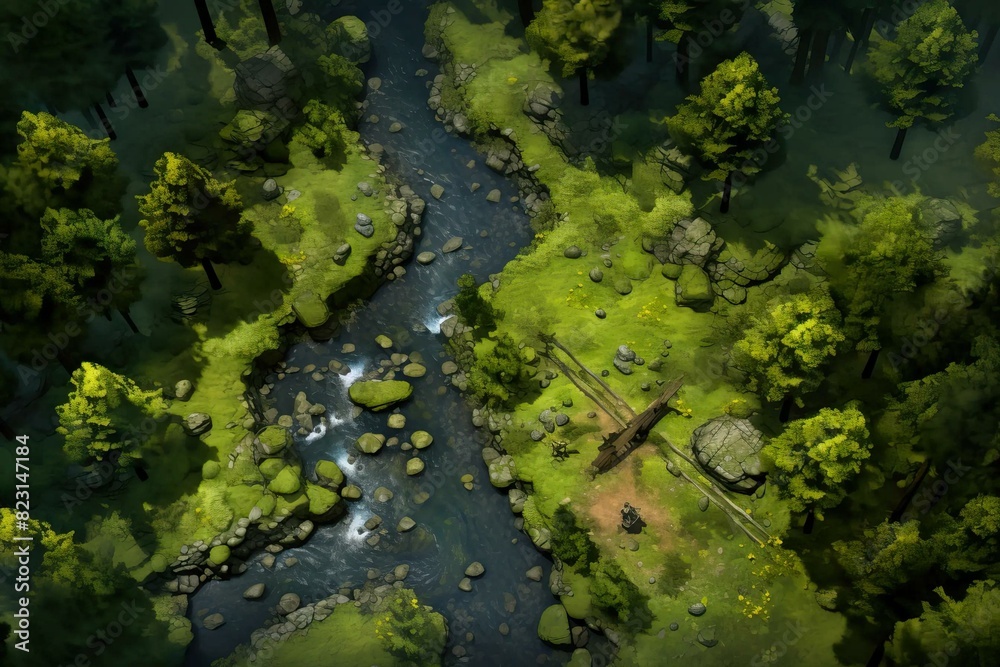DnD Battlemap Forest Battlemap: Dense wooded area for epic clashes.