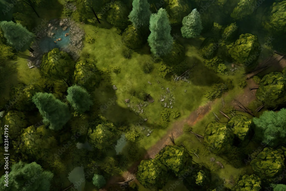DnD Battlemap Forest Battlemap - Dense woodland battlefield for a thrilling encounter. DnD Battlemap Forest Battlemap - Dense woodland battlefield for a thrilling encounter.