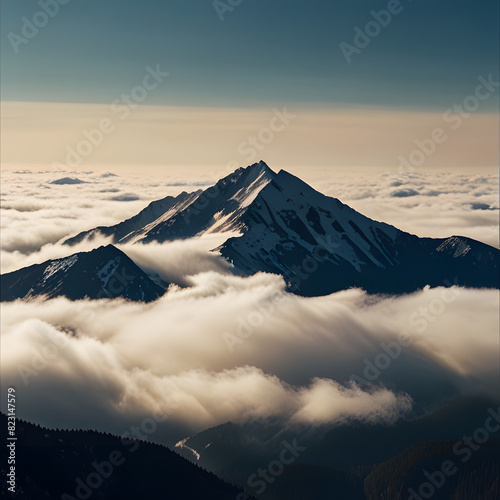 clouds over the mountains, clouds over the sky, blue sky with clouds, clouds in the sky, sunrise over the mountains, sunset over the mountains, sunset in the mountains, snow covered mountains, mount h photo