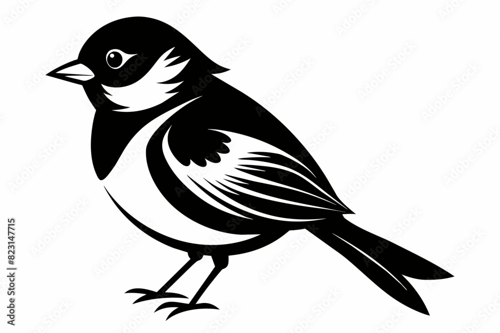Obraz premium A beautiful chickadee bird vector artwork illustration 