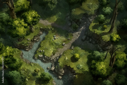 DnD Battlemap Forest Encounter  Mysterious Creature in Woods.