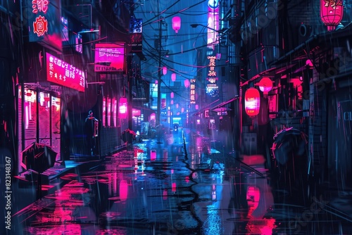 Capturing the Essence of Cyberpunk Streets in Illustration