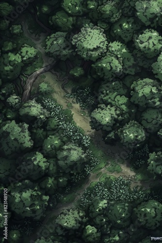 DnD Battlemap Forest of the Vigilant Vines - Landscape. © Fox