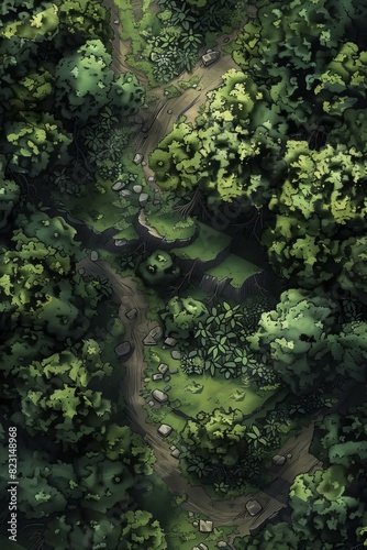 DnD Battlemap Forest of the Vigilant Vines - Majestic forest scenery.
