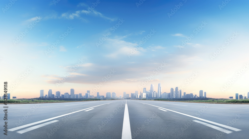 Fototapeta premium Open Road to Urban Dreamscape