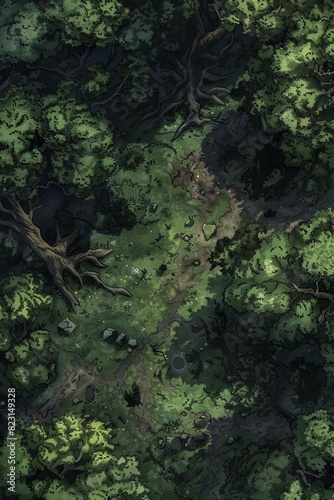 DnD Battlemap Forest on the Quaking Quagmire. © Fox
