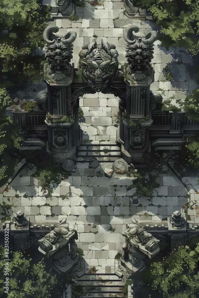 DnD Battlemap Gate of the Gargoyles - Image. DnD Battlemap Gate of the Gargoyles - Image.