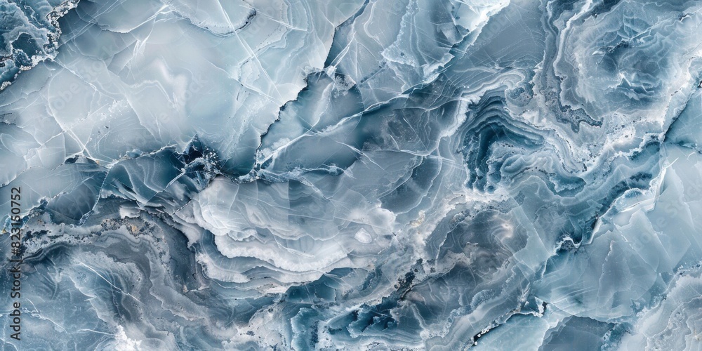 A closeup of an icy landscape, showcasing the intricate patterns and textures in shades of blue gray marble, evoking coolness and freshness A closeup of an icy landscape, showcasing the intricate patterns and textures in shades of blue gray marble, evoking coolness and freshness