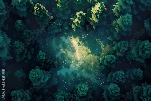 DnD Battlemap Haunted Woods Battlemap: Dense forest clearing under moonlight. © Fox