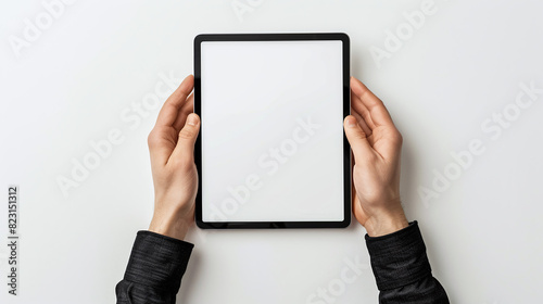 Mockup With Two Hands Holding ipad Device