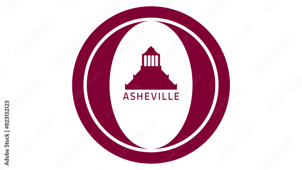 Asheville emblem, flat color illustration Asheville emblem, flat color illustration