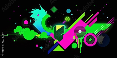 abstract young generation backgrounds wallpaper neon colors surreal elements futuristic