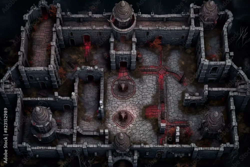 DnD Battlemap Dark Castle in a Demonic Realm. DnD Battlemap Dark Castle in a Demonic Realm.