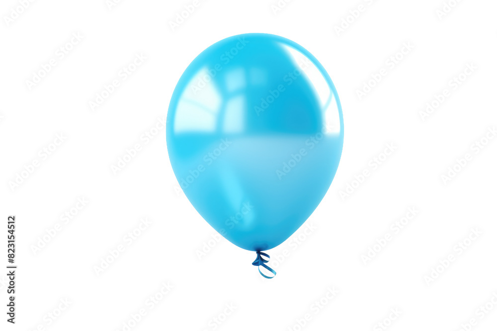 Whimsical Blue Balloon Dancing in the Sky on Transparent PNG Background.