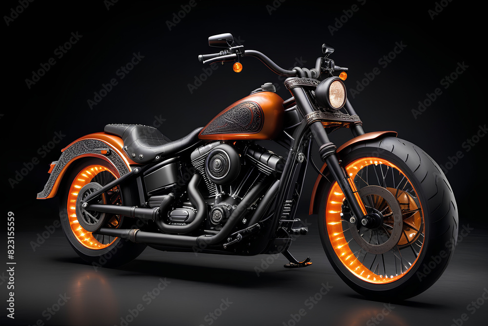 Imagine a Harley-Davidson crafted by dwarves. The robust frame, forged from enchanted metals, features rugged engravings and glowing runes.
