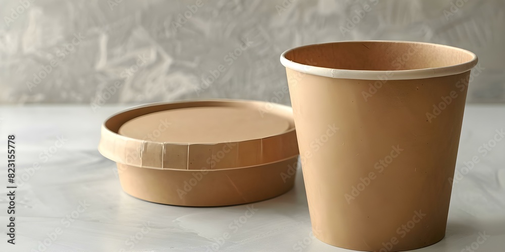 Ecofriendly brown paper soup cup lid isolated on white background. Concept Eco-Friendly Packaging, Brown Paper, Soup Cup, Lid, White Background Ecofriendly brown paper soup cup lid isolated on white background. Concept Eco-Friendly Packaging, Brown Paper, Soup Cup, Lid, White Background