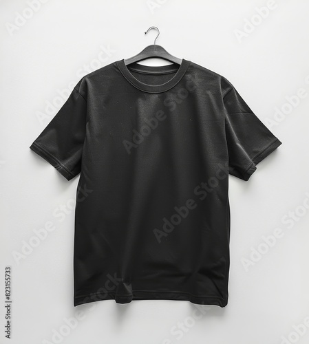 Black oversize t-shirt mockup isolated on white background. unisex modern casual t-shirt