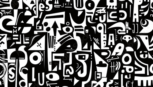 Abstract Black and White Graphic Design
