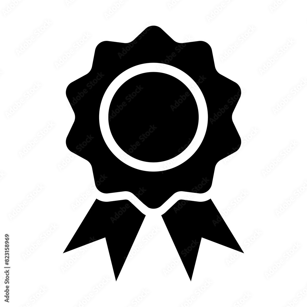 Illustration showing a black winner medal icon on a white background
Illustration showing a black winner medal icon on a white background