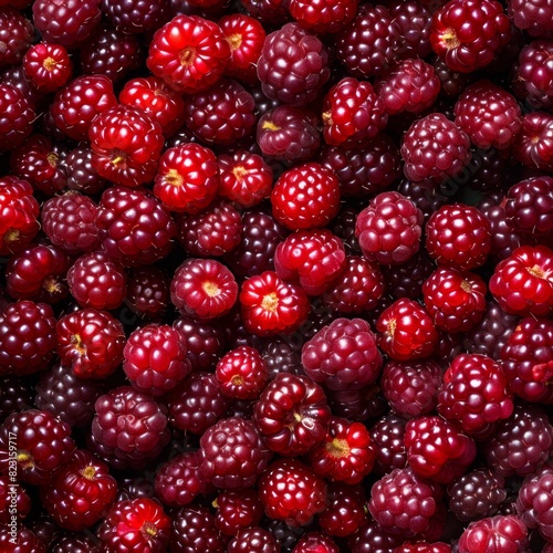 Loganberry texture background, Rubus loganobaccus fruits pattern, many logan berry mockup