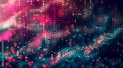 Wallpaper Mural Glitchy digital noise with bright pixels and distorted lines Torontodigital.ca