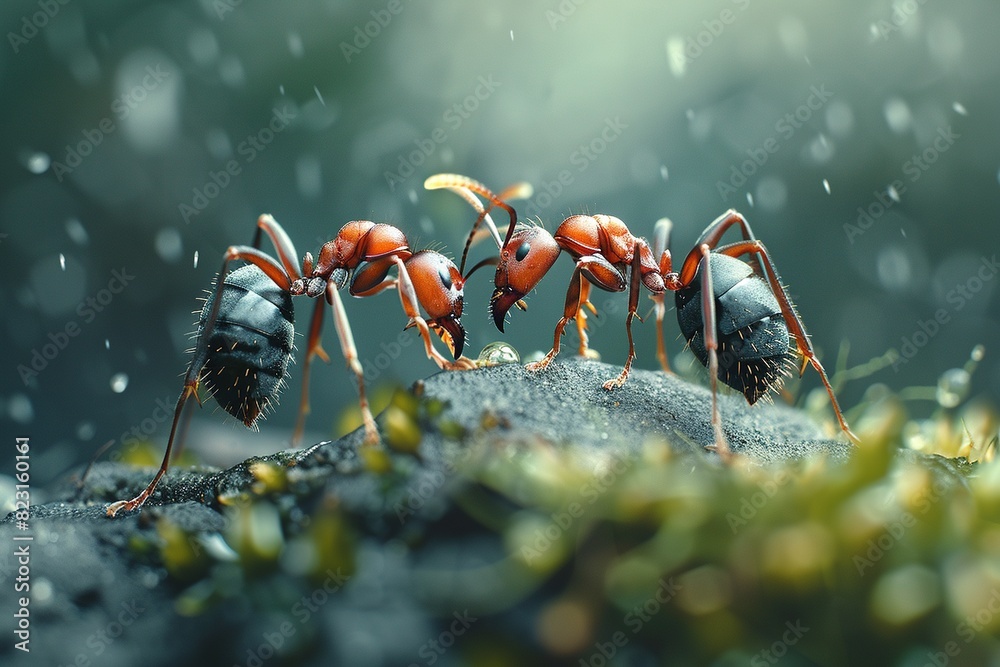 Fototapeta premium Close ups of ants