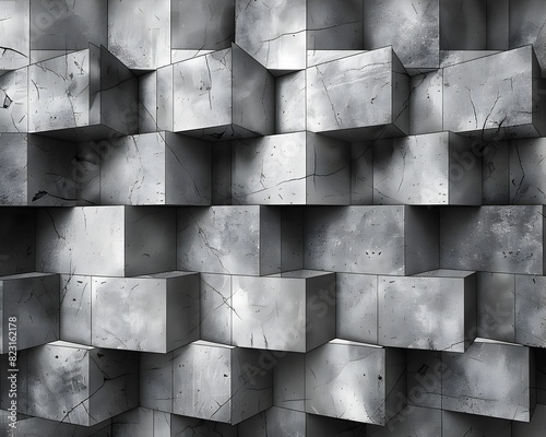 Monochromatic Geometric Tessellations Forming Dimensional Illusion of Depth and Space
