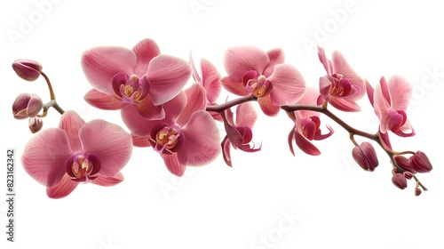 Beautiful pink orchids with delicate petals. Floral artwork designed for decor. High-quality and vibrant flower image. AI