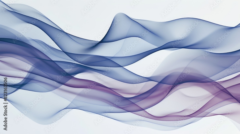 Abstract Blue Wavy Lines on White Background Abstract Blue Wavy Lines on White Background