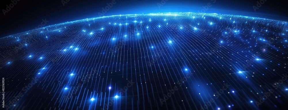 Fototapeta premium Abstract Glowing Network Lines on Dark Background