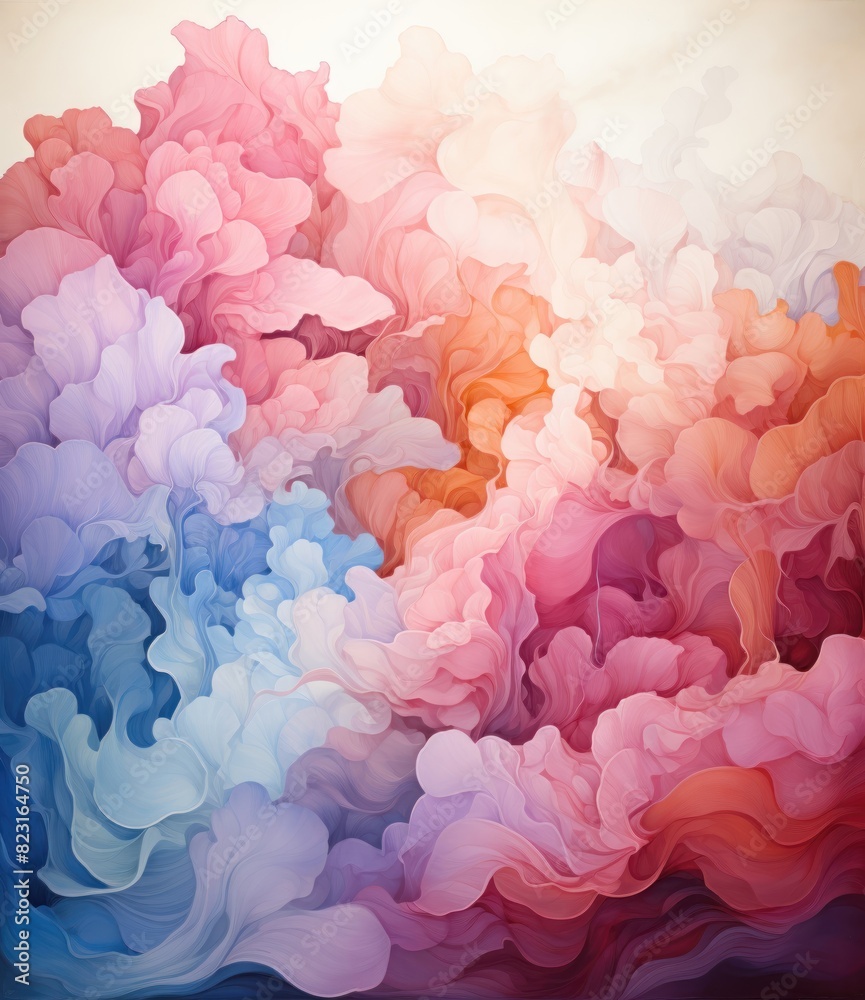 Obraz premium Colored aerial watercolor landscape background