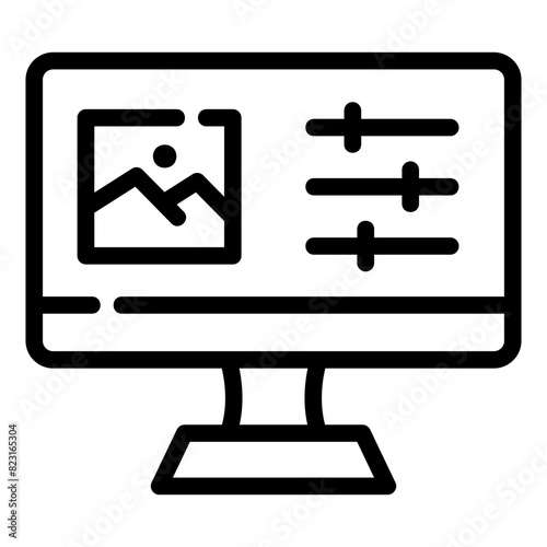 photo editing outline icon