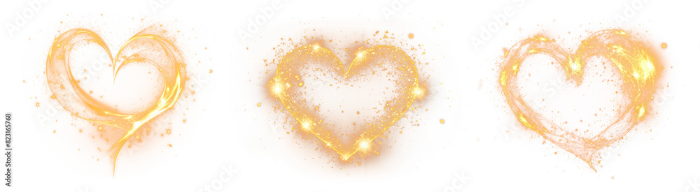 Light glitter heart png element set on transparent background Light glitter heart png element set on transparent background