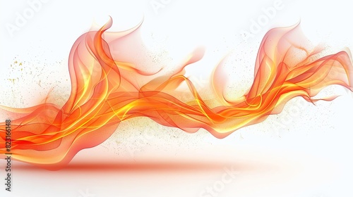 Fiery Elegance on a Clean Canvas ,Fire flames isolated on white background ,Abstract fire flames for background 