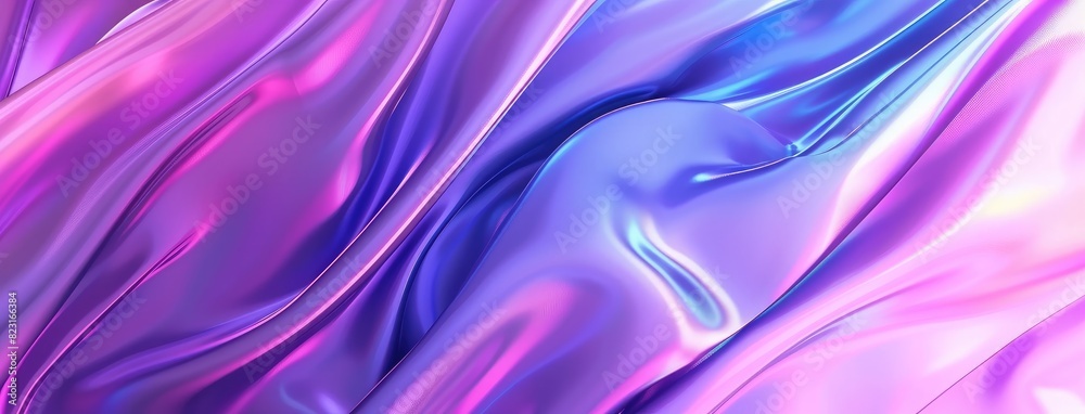 Obraz premium Flowing Silk Fabric in Purple and Blue Hues