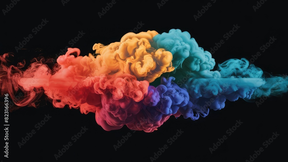 Multicolored Smoke Flow Background