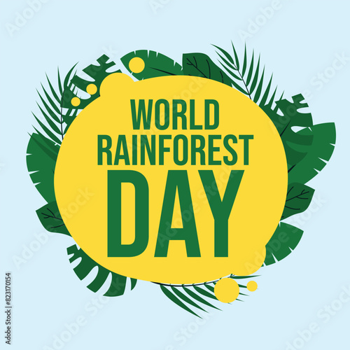 World Rainforest Day vector design template. rainforest leaf vector design. flat design. eps 10.