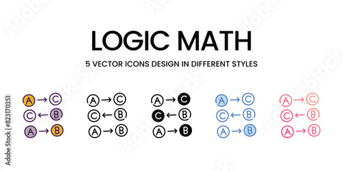 Logic Math Icon editable stock vector icon