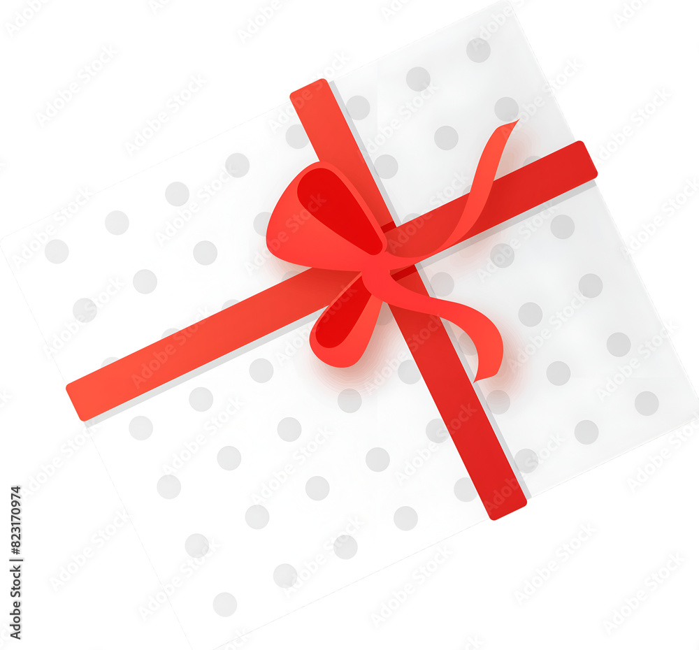 Top View of Gift Box Isolated in White and Red Color. Top View of Gift Box Isolated in White and Red Color.
