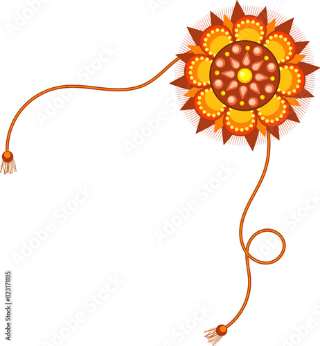 Beautiful Rakhi (wristband) Isolated Element on Png Background, Happy Raksha Bandhan Concept.