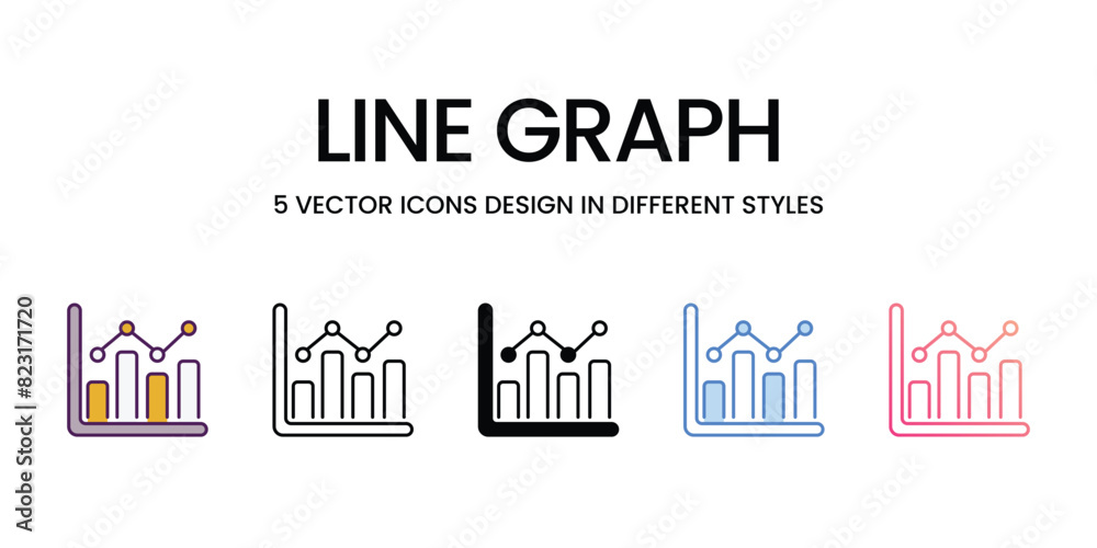 Line Graph Icon editable stock vector icon