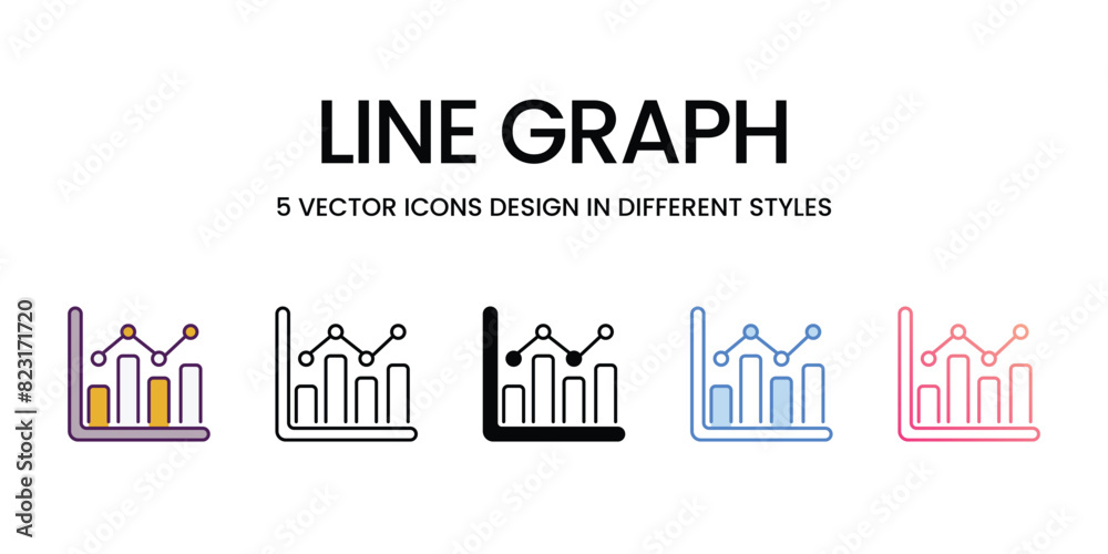 Line Graph Icon editable stock vector icon Line Graph Icon editable stock vector icon