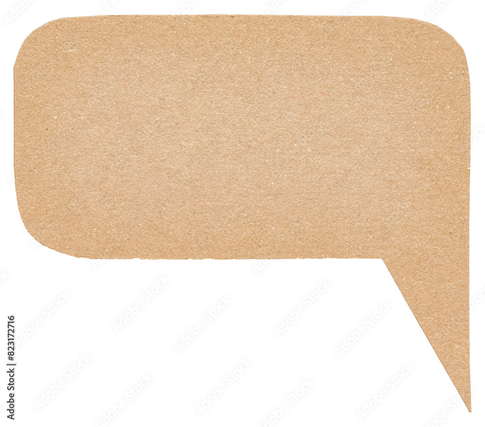 Blank cut out light brown cardboard paper speech bubble of elliptical shape with copy space for text, transparent png background design element
Blank cut out light brown cardboard paper speech bubble of elliptical shape with copy space for text, transparent png background design element