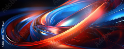 Abstract Blue and Red Light Swirls Background