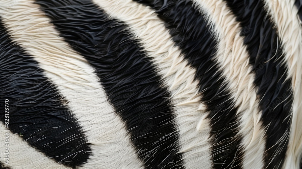 AI generated illustration of a zebra's fur texture