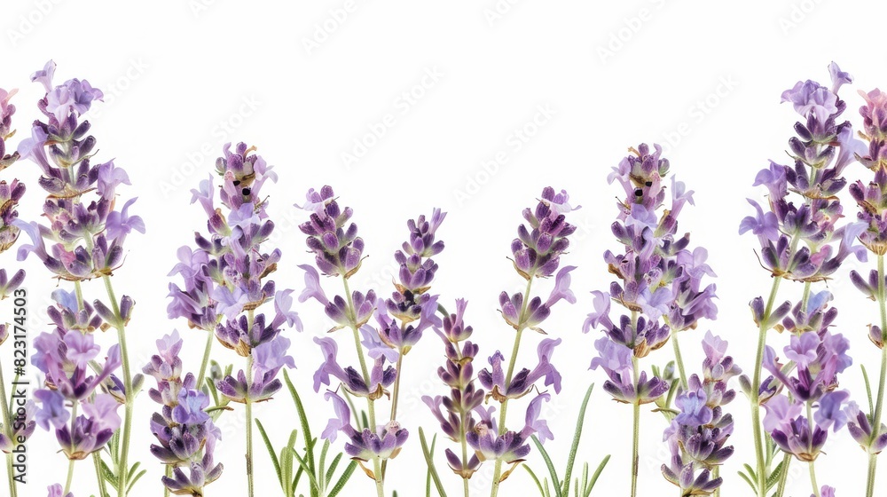 Obraz premium Plant herb lavender flowers real pressed PNG background