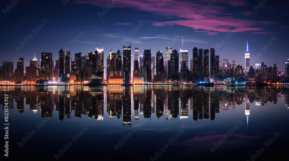 Urban Dreams: Mesmerizing Nighttime City Reflections