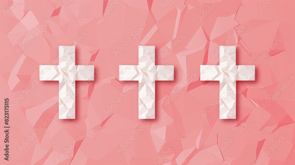 Obraz premium The wrong cross sign papercraft illustration icon design sticker