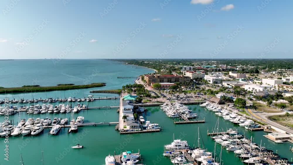 aerial pullout fort pierce florida marina
